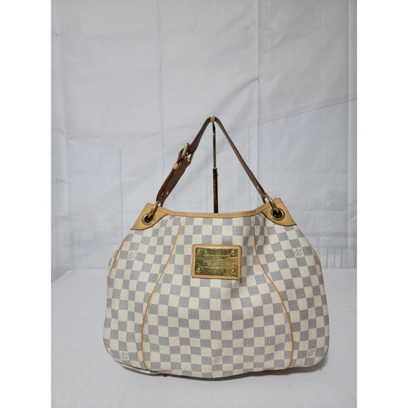 Louis Vuitton Handbags - LOUIS VUITTON Galliera MM Damier Azur Shoulder Bag White/Beige